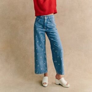 Sezane embroidered jeans